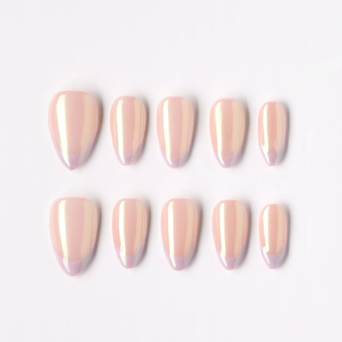 Taro Aurora, press-on nail set, almond, short