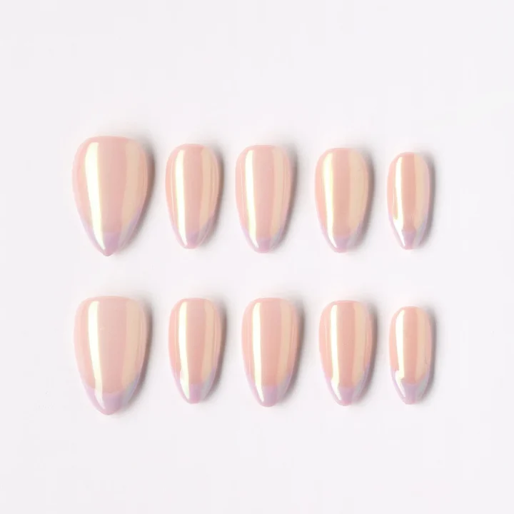 Taro Aurora, press-on nail set, almond, short