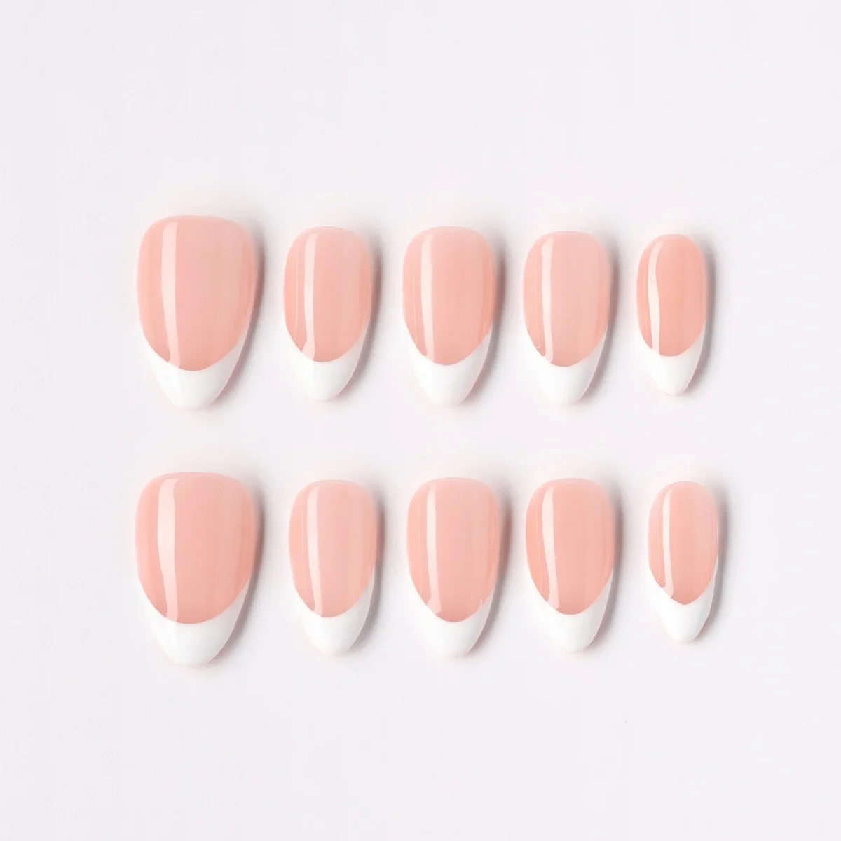 Whisper Tip, press-on nail set, almond, short