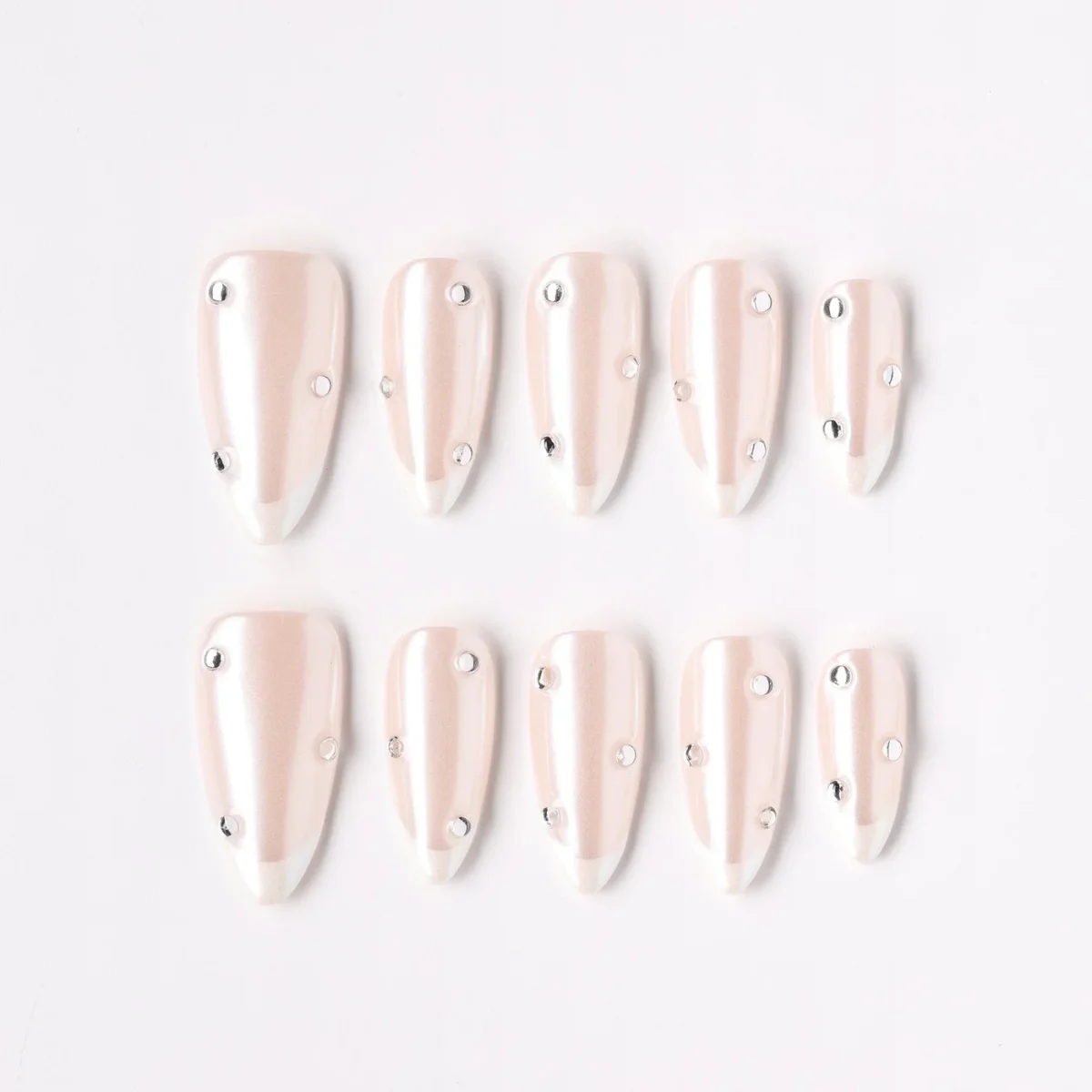Aurora Gem, press-on nail set, almond, medium