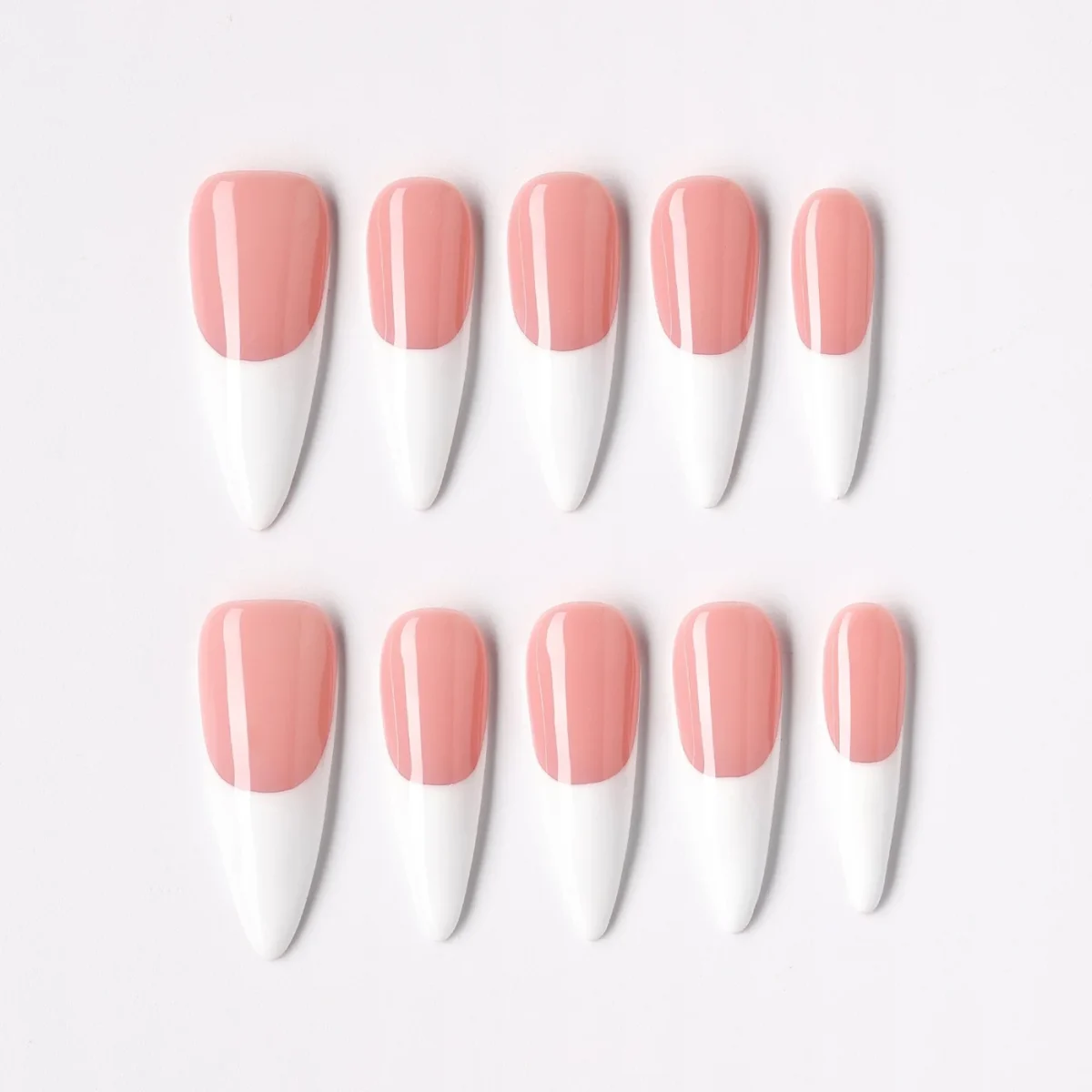 Clean Classic, press-on nail set, stiletto, long