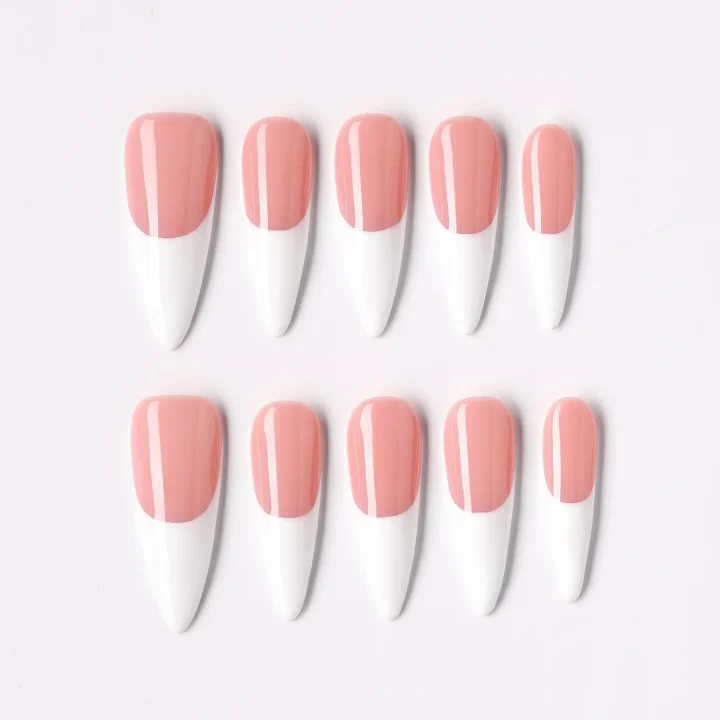 Clean Classic, press-on nail set, stiletto, long
