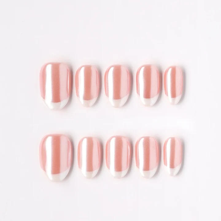 Glossy Mini, press-on nail set, oval, short